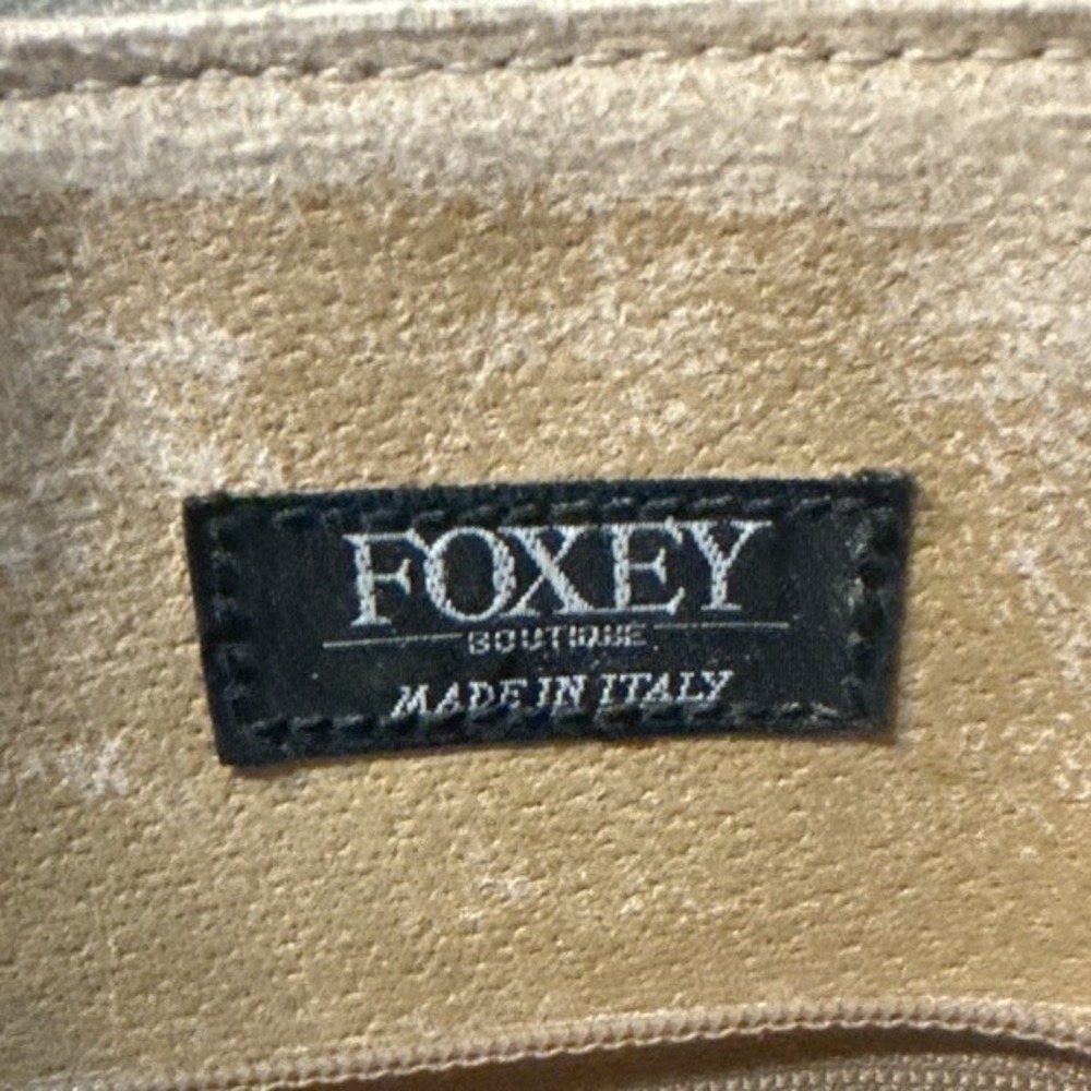 FOXEY Boutique Made in Italy Leather Lizard‎ Embossed Tote Handbag Purse Cream - Picture 5 of 6